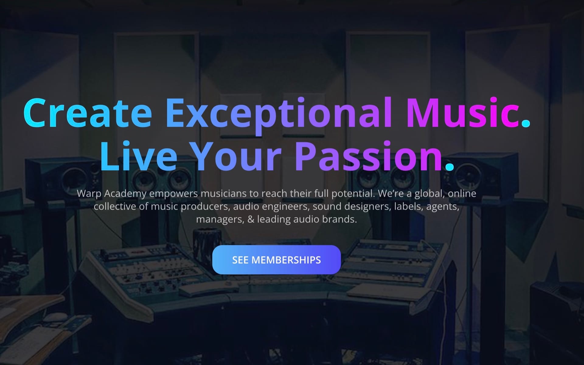 Warp Academy Pro Audio campaign visual 1